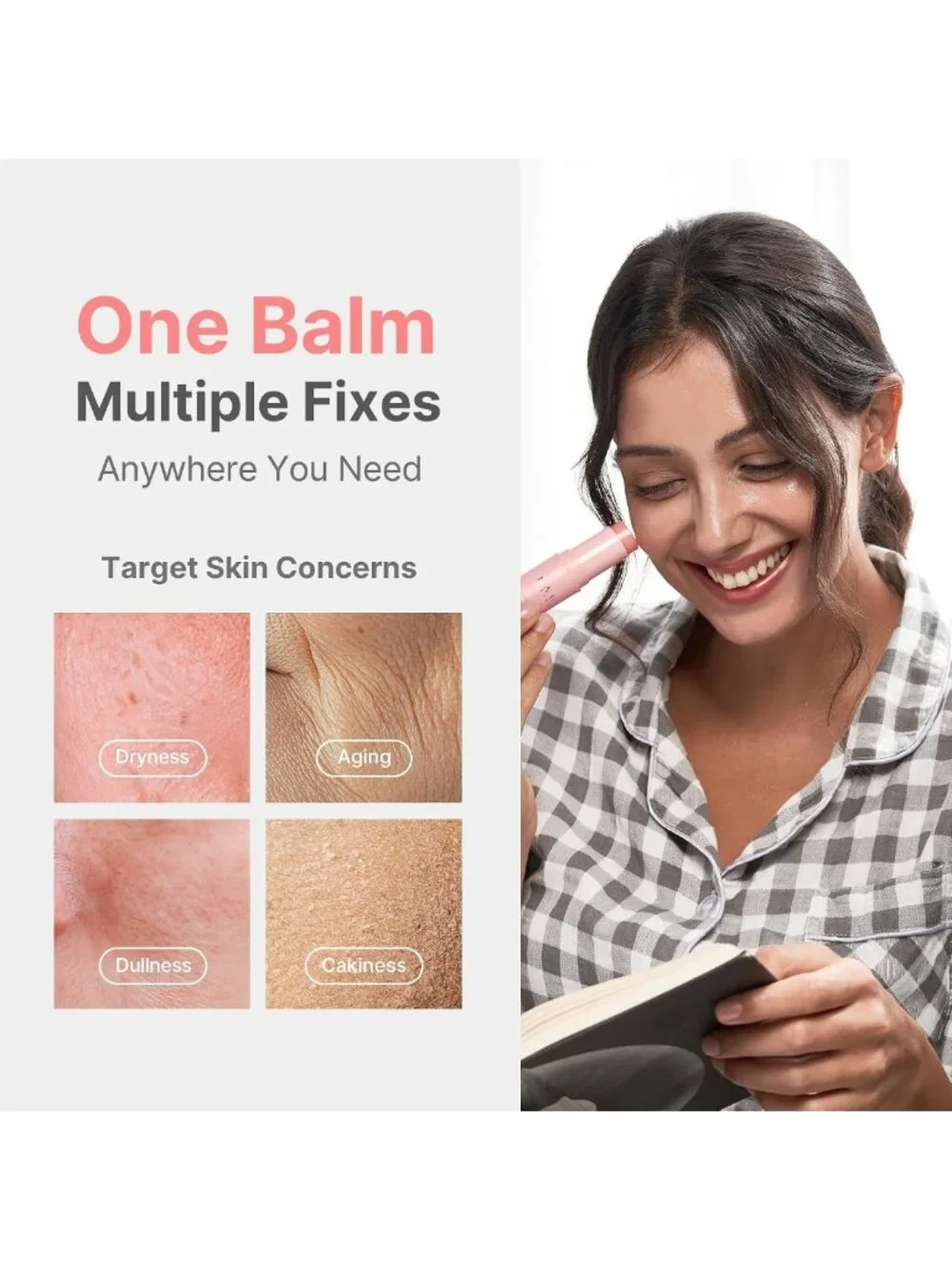 Multi-Purpose Collagen Balm Stick - 48-Hour Hydration for Face, Eyes, Lips